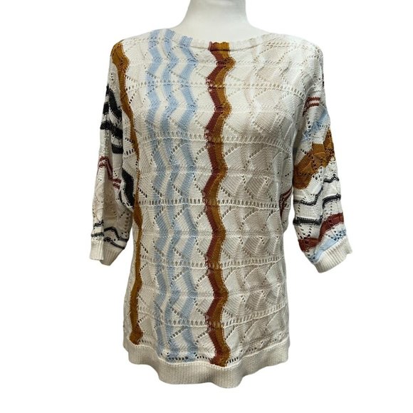 Garnet Hill‎ 3/4 sleeve Knit Sweater Size XS - Picture 2 of 7